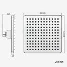 Square Matte Black 200mm ABS Shower Head with Wall Mounted Shower Arm - NZHomeware