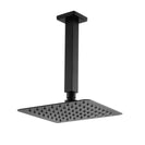 Square Matte Black 250mm Shower Head with Ceiling Mounted Shower Arm - NZHomeware