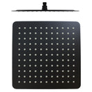 Square Matte Black 250mm Shower Head with Wall Mounted Shower Arm - NZHomeware