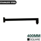 Square Matte Black 250mm Shower Head with Wall Mounted Shower Arm - NZHomeware