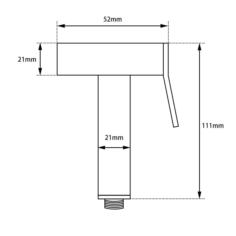 Matte Black Handheld Bidet Shower Set with Mixer size guide 3