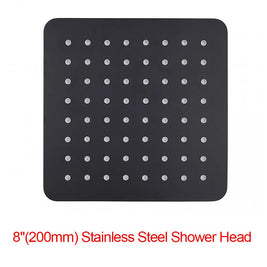 Square Matte Black Rainfall Shower Head with Ceiling Mounted Shower Arm - NZHomeware