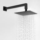 Square Matte Black Rainfall Shower Head with Wall Mounted Shower Arm - NZHomeware