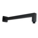 Square Nero Black Wall Mounted Shower Arm 400mm - NZHomeware