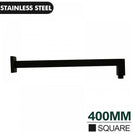 Square Nero Black Wall Mounted Shower Arm 400mm - NZHomeware