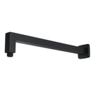 Square Nero Black Wall Mounted Shower Arm 400mm - NZHomeware