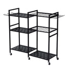 6 Tier Garden Tool Organizer with Wheels Heavy Duty Metal Garage Storage Rack for Yard & Shed - NZHomeware