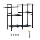 6 Tier Garden Tool Organizer with Wheels Heavy Duty Metal Garage Storage Rack for Yard & Shed - NZHomeware