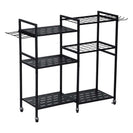 6 Tier Garden Tool Organizer with Wheels Heavy Duty Metal Garage Storage Rack for Yard & Shed - NZHomeware
