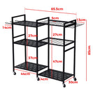 6 Tier Garden Tool Organizer with Wheels Heavy Duty Metal Garage Storage Rack for Yard & Shed - NZHomeware