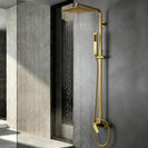 250mm 10 inch Stainless steel Brushed Yellow Gold Super - slim Square Rainfall Shower Head - NZHomeware