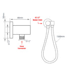 Round Chrome Shower Holder – Wall Connector for Handheld Shower Head - NZHomeware