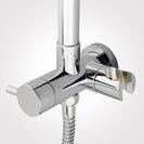 300mm Height Chrome Round Twin Shower Set Top Water Inlet - NZHomeware