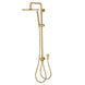 10 inch Round Brushed Yellow Gold Twin Shower Set Top/Bottom Water Inlet with Brass Handheld Shower - NZHomeware