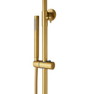 10 inch Round Brushed Yellow Gold Twin Shower Set Top/Bottom Water Inlet with Brass Handheld Shower - NZHomeware