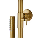 10 inch Round Brushed Yellow Gold Twin Shower Set Top/Bottom Water Inlet with Brass Handheld Shower - NZHomeware
