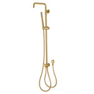 10 inch Round Brushed Yellow Gold Twin Shower Set Top/Bottom Water Inlet with Brass Handheld Shower - NZHomeware