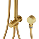 10 inch Round Brushed Yellow Gold Twin Shower Set Top/Bottom Water Inlet with Brass Handheld Shower - NZHomeware