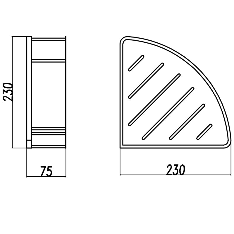 Stainless Steel Chrome Shower Caddy Shelf size guide 1