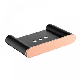 Stainless Steel Esperia Black & Rose Gold Soap Dish Holder Wall Mounted - NZHomeware