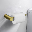 Stainless Steel Round Brushed Yellow Gold Toilet Paper Roll Holder Wall Mounted - NZHomeware