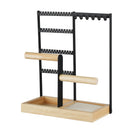 Tabletop Jewellery Organizer Stand 4 Tiers Earrings Holder Necklace Hook Jewelry Bracelet Watch Display Rack Ring Storage Shelf - NZHomeware
