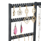 Tabletop Jewellery Organizer Stand 4 Tiers Earrings Holder Necklace Hook Jewelry Bracelet Watch Display Rack Ring Storage Shelf - NZHomeware