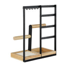 Tabletop Jewellery Organizer Stand 4 Tiers Earrings Holder Necklace Hook Jewelry Bracelet Watch Display Rack Ring Storage Shelf - NZHomeware