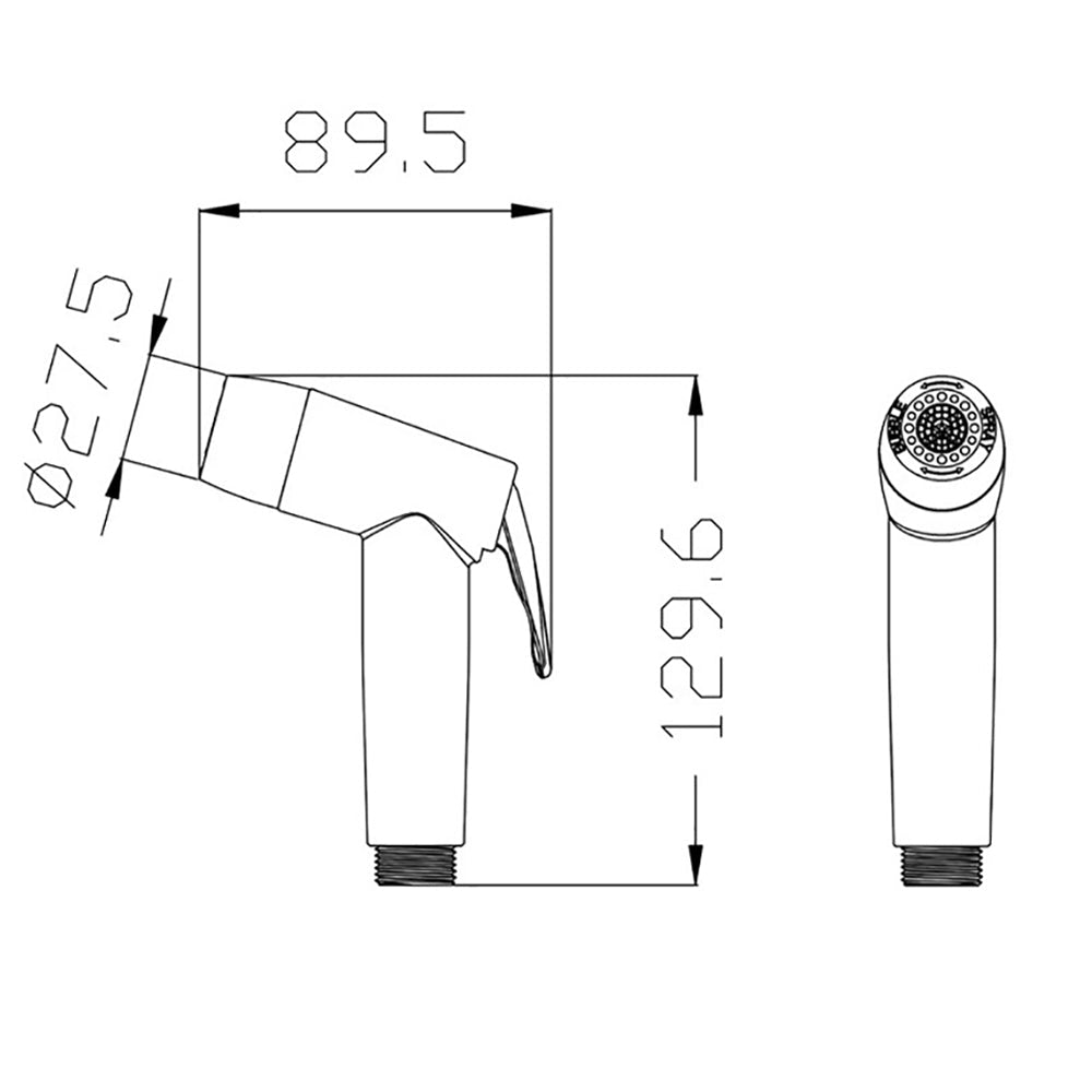Toilet Bidet Spray Kit | Handheld Shower Head with 1.2m Hose Chrome | Bathroom Hygiene NZ size guide 1