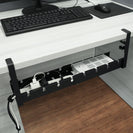 Under Desk Cable Management Organiser Tray Cord Holder Storage Office Home Rack Black - NZHomeware
