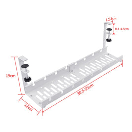 Under Desk Cable Management Organiser Tray Cord Holder Storage Office Home Rack White - NZHomeware