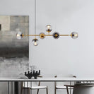Unique Stylish Brushed Golden Pendant light with 6 Smoky Glass Ball - NZHomeware