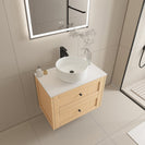 Vero 750X460X560mm Plywood Light Oak Wall Hung Vanity With Flat Top - NZHomeware