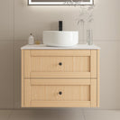 Vero 750X460X560mm Plywood Light Oak Wall Hung Vanity With Flat Top - NZHomeware