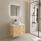 Vero 750X460X560mm Plywood Light Oak Wall Hung Vanity With Flat Top - NZHomeware