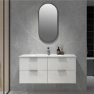 Billy 1210mm Plywood Matt White Wall Hung Fluted Curve Vanity - NZHomeware