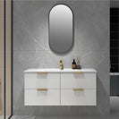 Billy 1210mm Plywood Matt White Wall Hung Fluted Curve Vanity - NZHomeware