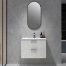 Billy 755mm Plywood Matt White Wall Hung Fluted Curve Vanity - NZHomeware