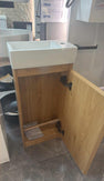 Mino 400X200X920MM PLYWOOD FLUTED FLOOR STANDING VANITY - LIGHT OAK WITH TOP - NZHomeware