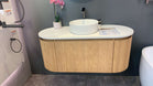 Sample Sale-Mora 1200X520X450mm Plywood Light Oak Fluted Racetrack-Shaped Vanity With Flat Top - NZHomeware
