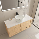 Vero 1200X460X560mm Plywood Light Oak Wall Hung Vanity With Flat Top - NZHomeware