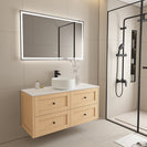 Vero 1200X460X560mm Plywood Light Oak Wall Hung Vanity With Flat Top - NZHomeware