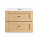 750mm Wall Hung Vanity Light Oak Plywood Bathroom - NZHomeware