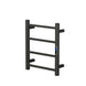 W400 × H500 × D110 mm Square Matt Black Electric With Timer Heated Towel Rack 4 Bars - NZHomeware