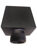 Water Inlet Shower Head Wall Elbow Square Brass Connector Connection Water Hose Inlet Matt Black - NZHomeware