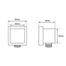 Water Inlet Shower Head Wall Elbow Square Brass Connector Connection Water Hose Inlet Matt Black - NZHomeware