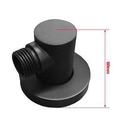 Water Inlet Shower Wall Elbow Round Brass Connector Connection Water Hose Inlet Matt Black - NZHomeware