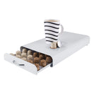White Coffee Pod Capsules Storage Rack 50 Pods Holder Organizer Drawer Dispenser - NZHomeware