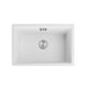 White Granite Composite Kitchen Sink 600x450mm Single Bowl with Overflow, Top/Undermount - NZHomeware