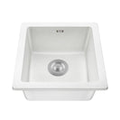 White Granite Quartz Stone Kitchen/Laundry Sink Single Bowl Top/Under Mount 422*422*203mm - NZHomeware